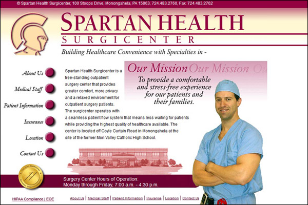 Spartan Health Surgicenter Web Site